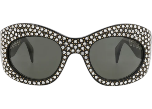 Gucci Shield-Frame Recycled Acetate Sunglasses Black Black Grey (GG1463S-30014463-005)