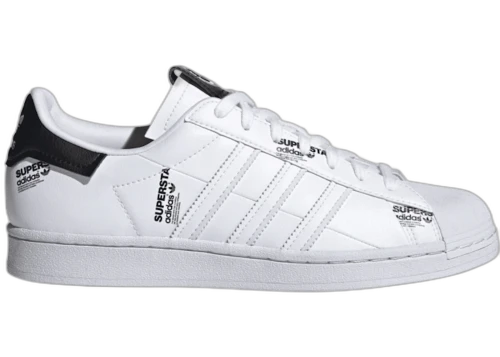 adidas Superstar White Black Logo Print