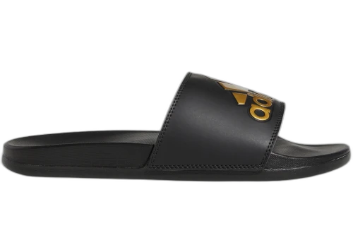 adidas Adilette Comfort Slides Core Black Gold Metallic
