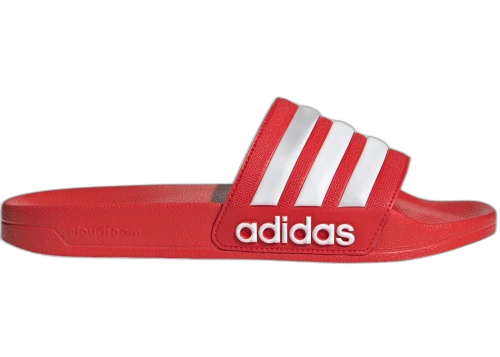 adidas Adilette Shower Slides Vivid Red Cloud White