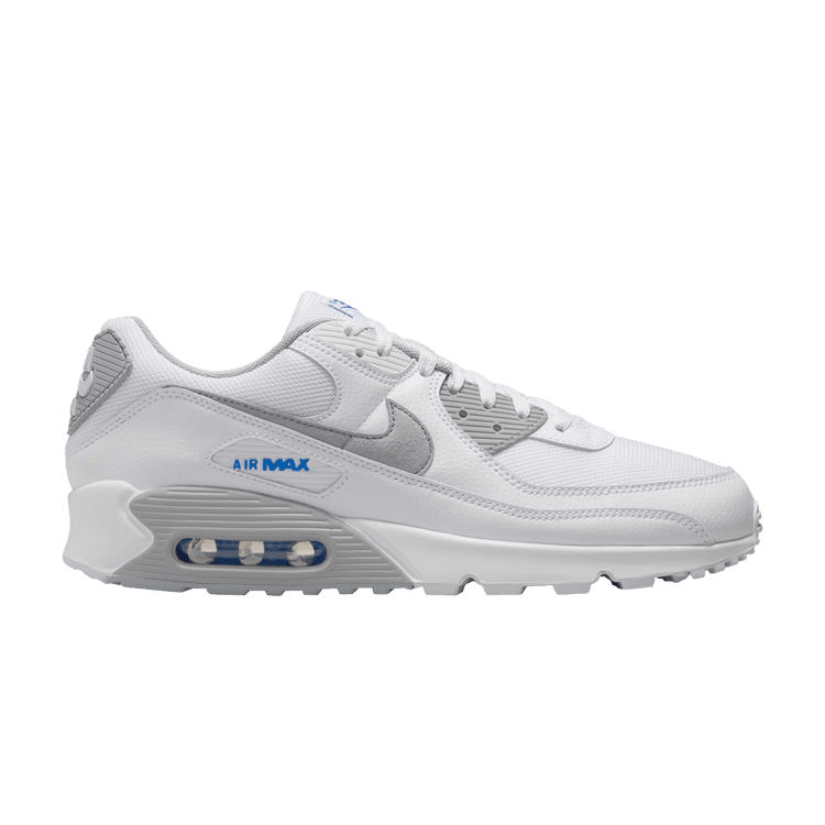 Nike Air Max 90 White Racer Blue Light Smoke Grey