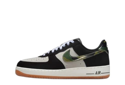 Nike Air Force 1 Low '07 LV8 Black Patent Camo Swoosh