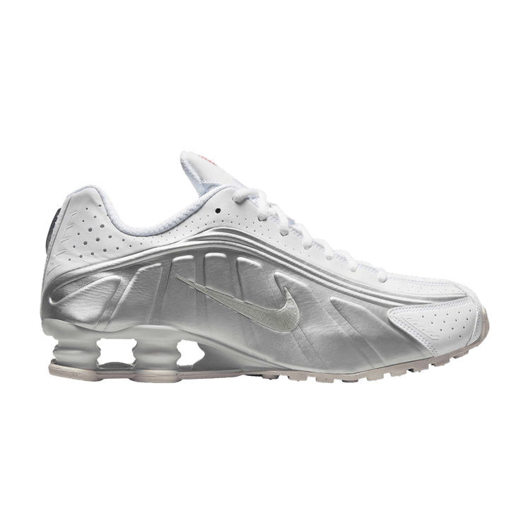 Nike Shox R4 White Bright Crimson Metallic Silver