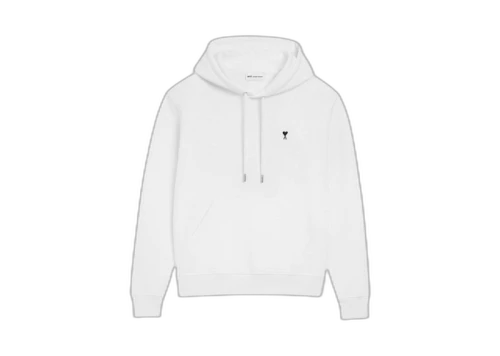 Ami Paris Ami De Coeur Logo Hoodie White