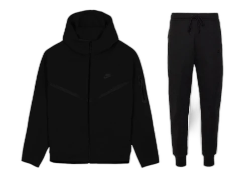 Nike Sportswear Tech Fleece Windrunner Full Zip Hoodie & Pant Set (FW24) Black/Black