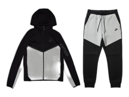 Nike Tech Fleece Windrunner Full Zip Hoodie & Jogger Set Dark Grey Heather/Black