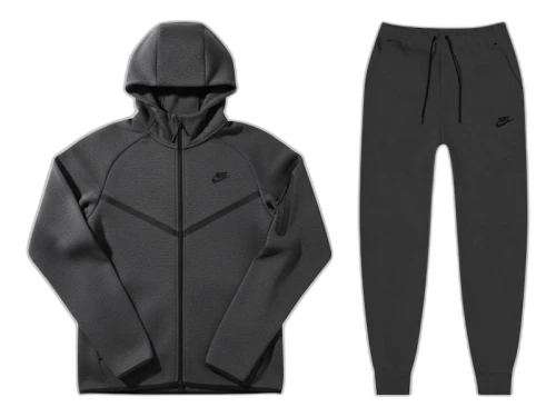 Nike Tech Fleece Windrunner Full Zip Hoodie & Jogger Set Black Heather/Black