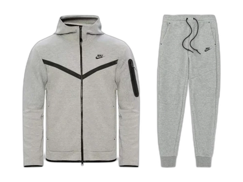 Nike Sportswear Tech Fleece Hoodie & Joggers Set (FW24) Dark Grey Heather/Black