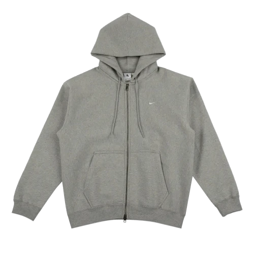 Nike Solo Swoosh FZ Hoodie 'Dark Grey Heather/Light Smoke Grey/White'
