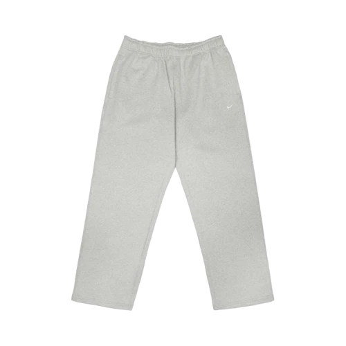 Nike Solo Swoosh Fleece Open-Hem Pants 'Dark Grey Heather/Light Smoke Grey/White'