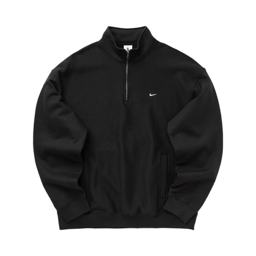 Nike Solo Swoosh Fleece Quarter-Zip Sweatshirt 'Black/White'