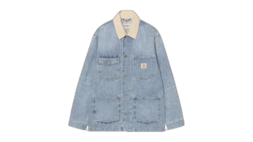 Carhartt WIP Warren Denim Chore Coat Jacket Blue/Dusty Hamilton Brown (Burst Washed)