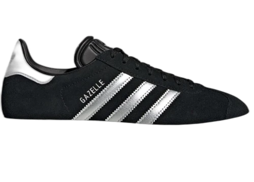 adidas Gazelle Black Silver Metallic (Women's)