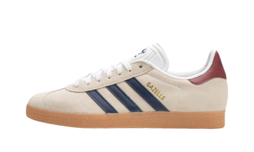 adidas Gazelle Beige Dark Blue Collegiate Burgundy