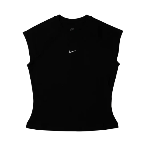 Nike NSW Chill Knit Tight Short-Sleeve Ribbed Top 'Black/Sail'