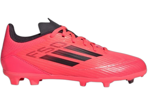 adidas F50 League Firm/Multi-Ground Cleats Turbo Aurora Black Platinum Metallic (GS)