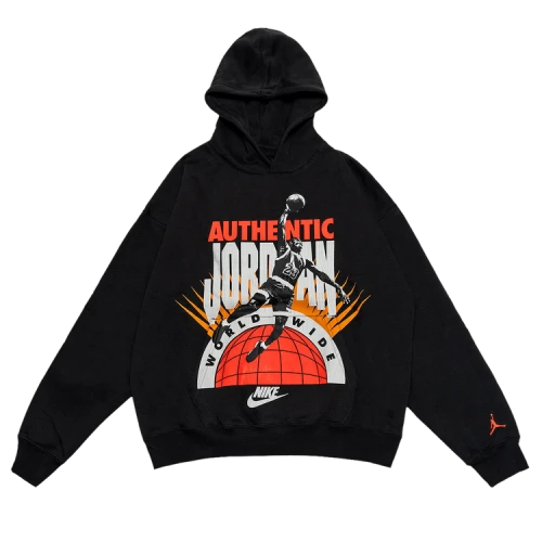 Air Jordan Authentic Jordan Graphic Hoodie 'Off Noir/Infrared 23'