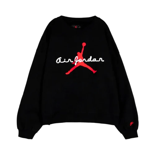 Air Jordan Brooklyn Fleece Crewneck Sweatshirt 'Black/Infrared 23'