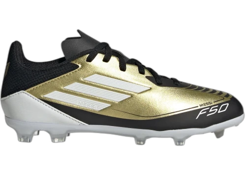 adidas F50 League Firm/Multi-Ground Messi Gold Metallic Cloud White Core Black (GS)