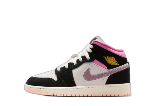 Air Jordan 1 Mid GS 'Black University Gold Pinksicle'