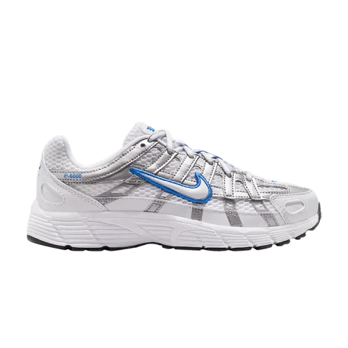 Nike P-6000 White Blue Crystal Metallic Silver (GS)