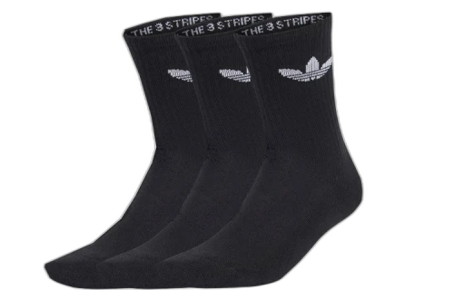 adidas Trefoil Crew Cushioned Socks (3 Pack) Black