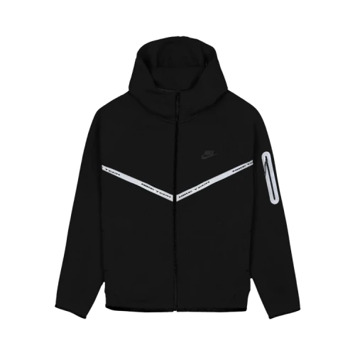 Nike Tech Fleece Reflective Full Zip Hoodie Black/White