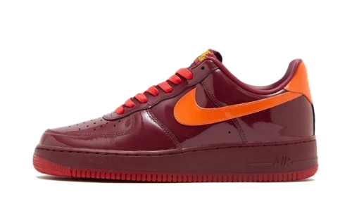 Nike Air Force 1 Low Patent Leather Dark Team Red Safety Orange