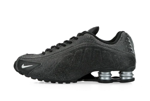 Nike Shox R4 Black Distressed Leather