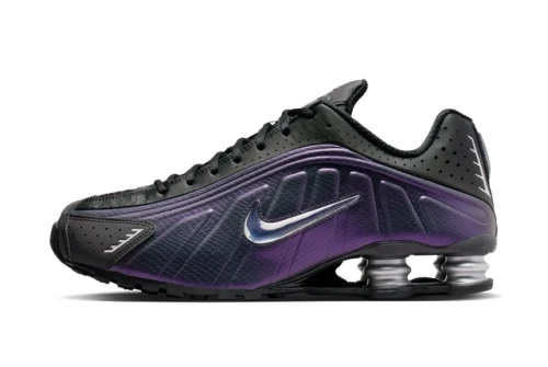 Nike Shox R4 Black Metallic Silver Purple Dynasty