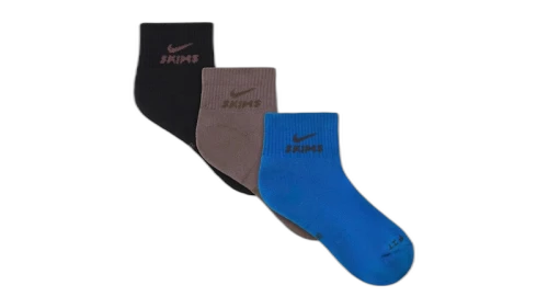 Nike x SKIMS Dri-Fit Quarter Crew Sock (3 Pack) Cobalt Multi