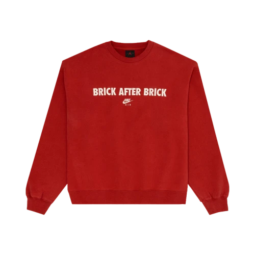 Jordan BIKE AIR x Nigel Sylvester Fleece Crewneck Sweatshirt Cinnabar Red