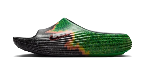 Nike ReactX Rejuven8 Slide .SWOOSH Touch Grass Dark Smoke Grey Kelly Green