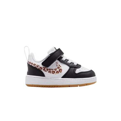 Nike Court Borough Low Black White Leopard Swoosh (TD)
