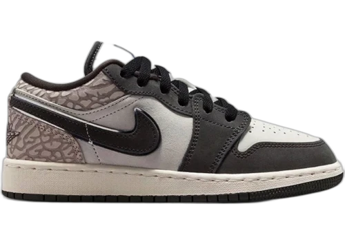 Jordan 1 Low SE Sail Deep Pewter Elephent Print (GS)