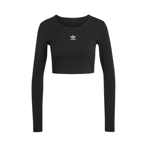 Adidas Essential Crop Long-Sleeve Tee 'Black'