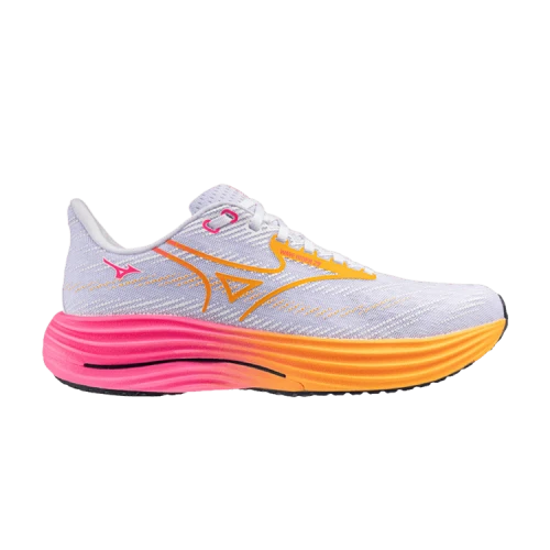 Mizuno Wave Rider 28 White Tang Orange Pink Tetra