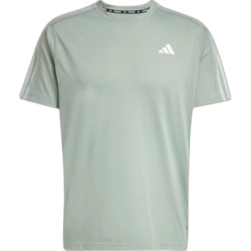 adidas Own The Run 3-Stripes T-Shirt Silver Green