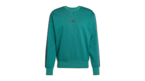 adidas Essentials 3-Stripes Fleece Sweatshirt Collegiate Green Black