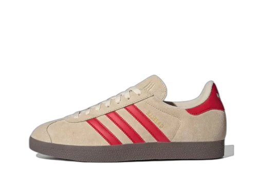 adidas Gazelle Sand Strata Better Scarlet Cloud White