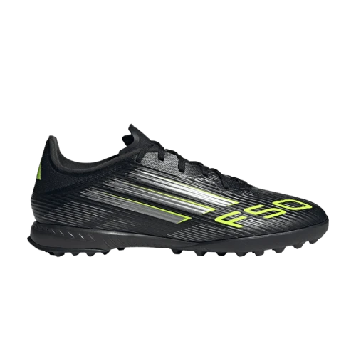 adidas F50 League Turf Core Black Iron Metallic Lucid Lemon