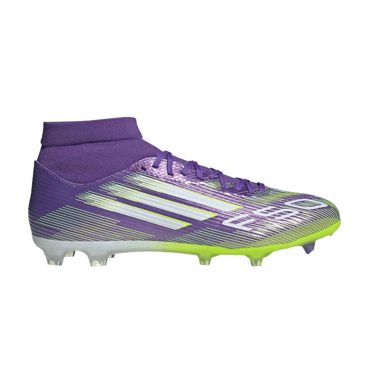 adidas F50 League Mid-Cut FG/MG Purple Rush Cloud White Lucid Lemon
