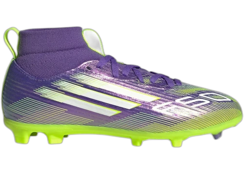 adidas F50 League Mid-Cut FG/MG Purple Rush Cloud White Lucid Lemon (GS)