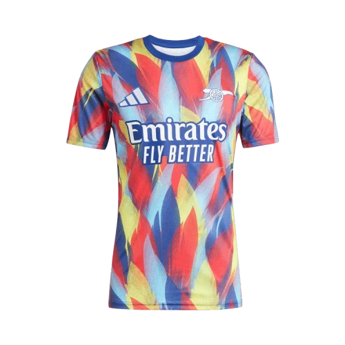 adidas Arsenal 25/26 Pre-Match Jersey Victory Blue Pure Ruby Bright Yellow Bright Cyan