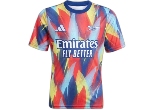 adidas Kids Arsenal 25/26 Pre-Match Jersey Victory Blue/Pure Ruby/Bright Yellow/Bright Cyan