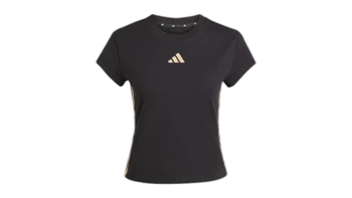 adidas Women's Animal Print 3-Stripes Tee Black/Multicolor/Warm Sandstone