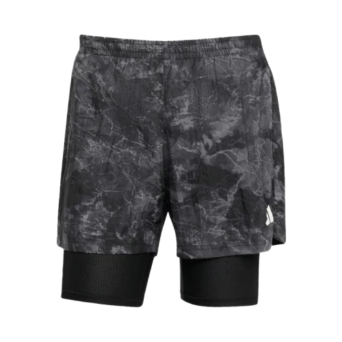 Adidas Own The Run Spray Dye 2-In-1 Short 'Grey Four/Black'