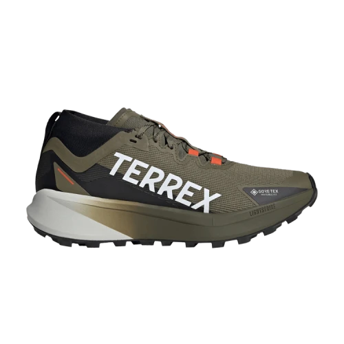 adidas Terrex Agravic Gore-Tex Trail Olive Strata Cloud White Semi Impact Orange