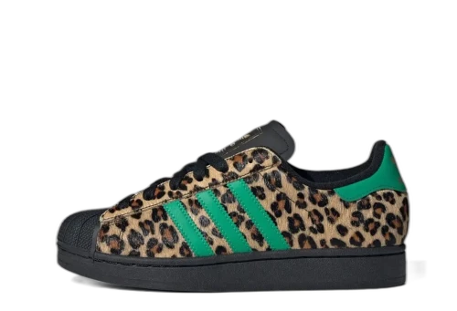 adidas Superstar Black Green Leopard (Women's)