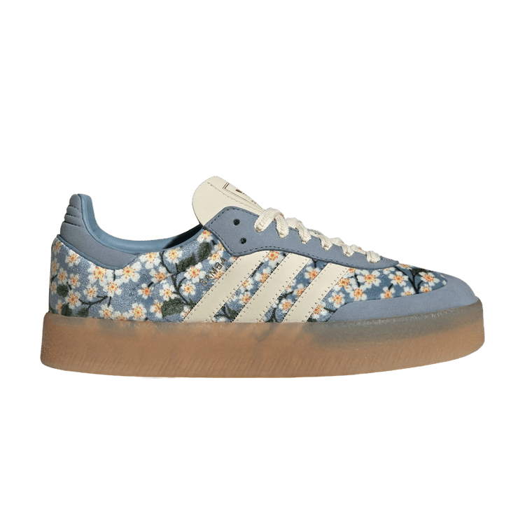 adidas Sambae Liberty London Floral Embroidery Blue Cream White (Women's)